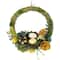 9" Easter Egg, Birds Nest & Wooden Flower Wreath